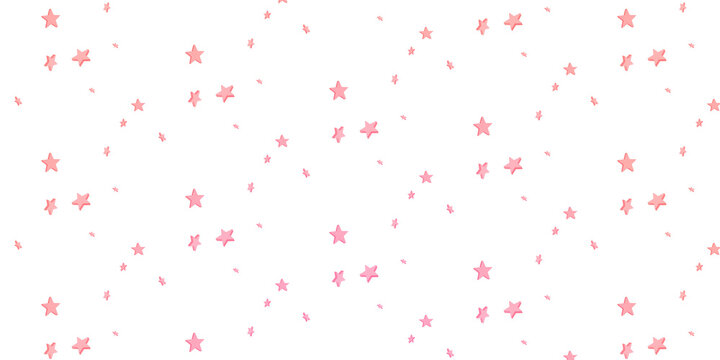 A seamless white background with a lovely pattern of pink stars of various sizes	