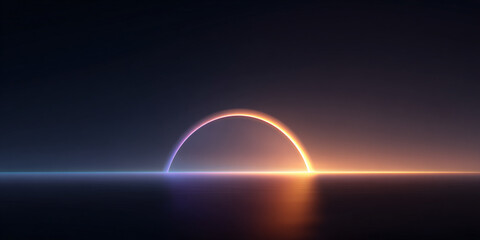 abstract colorful background of glowing tech ring with space