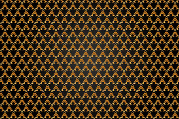 Elegant Gold Abstract Motif on Deep Black Background