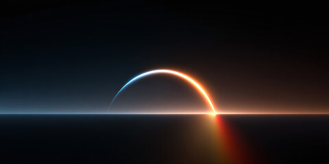 abstract colorful background of glowing tech ring with space