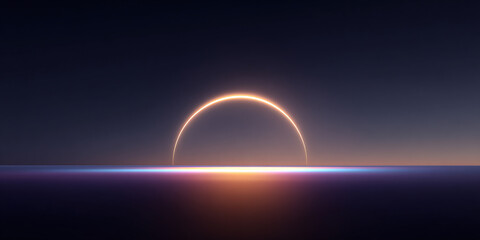 abstract colorful background of glowing tech ring with space