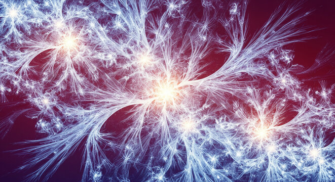 Vibrant neural network connections glowing brightly in dark space - Powered by Adobe