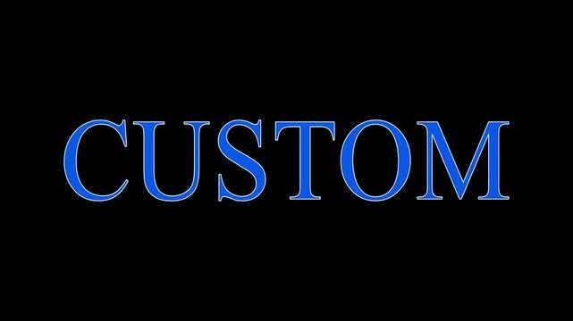 Custom neon video animation concept on the transparent background. 4k video. 4K.