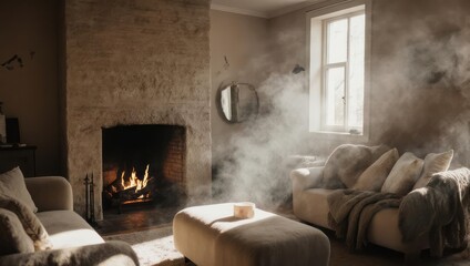 Cozy Living Room with Fireplace and Comfortable Seating.