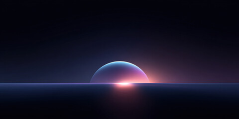 abstract colorful background of glowing tech ring line with space