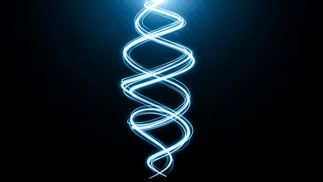 blue glowing spiral light streaks abstract futuristic dna - Powered by Adobe
