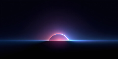 abstract colorful background of glowing tech ring line with space