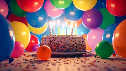 Happy birthday balloons decoration backround and festive element balloons