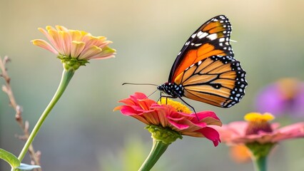 Fototapeta premium monarch butterfly on flower