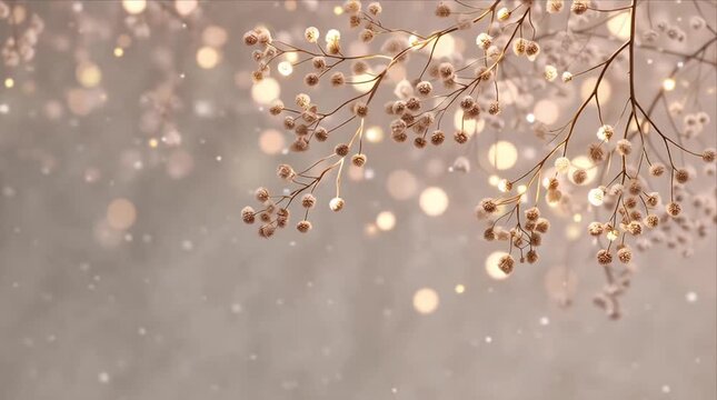 Bokeh light effect with branches and soft bokeh patterns in a simple background