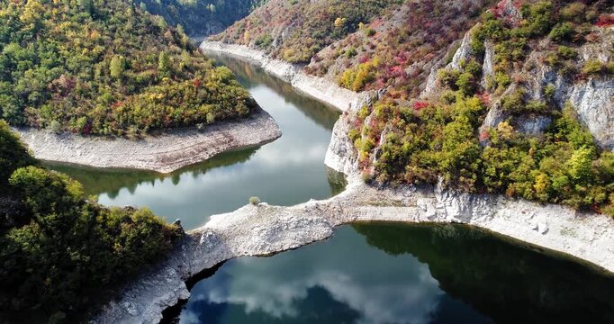 Aerial view of Uvac river meanders