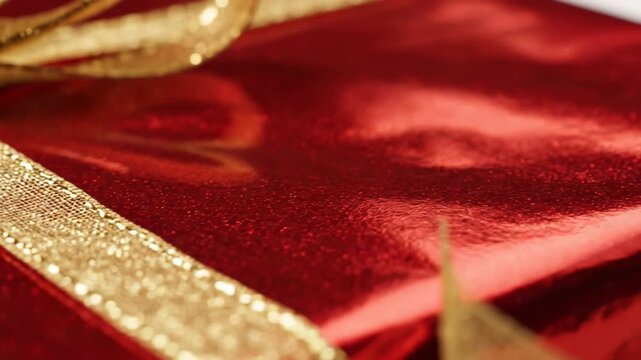 red heart on gold background