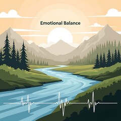 Serene Mountain River Emotional Balance.
