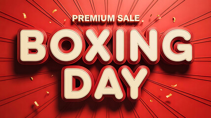 Premium sale boxing day 3d text on red background