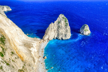 Aerial view from above looking down towards Marathonisi beach, Zakynthos 2025 