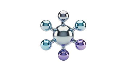 3D Molecule Model Isolated on White Background