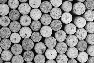 Abstract background of used red wine corks