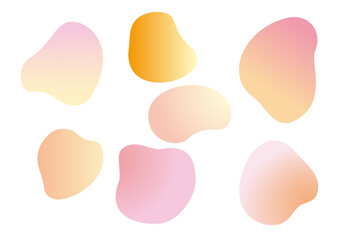  丸い曲線フォルムのグラデーションフレームセット、ピンク、オレンジ