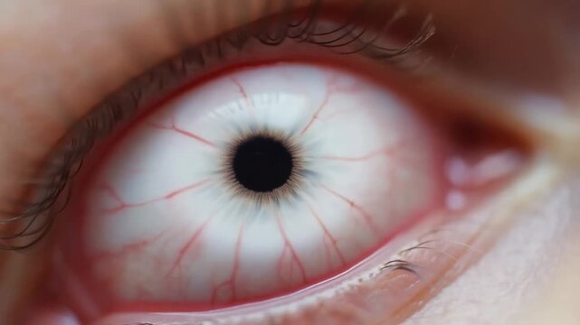 Intense eye focus and pupil dilation sequence capturing emotional expression