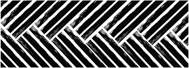 Abstract vector background design with Seamless Grunge fabric texture. Black paint brush strokes vector seamless pattern.