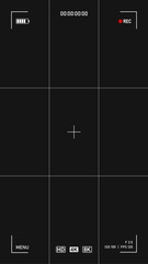 Camera Viewfinder Video Record Overlay Smartphone Interface Screen Vertical Cinematic UI Frame Asset