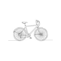 Fototapeta premium Simple bicycle illustration on white background