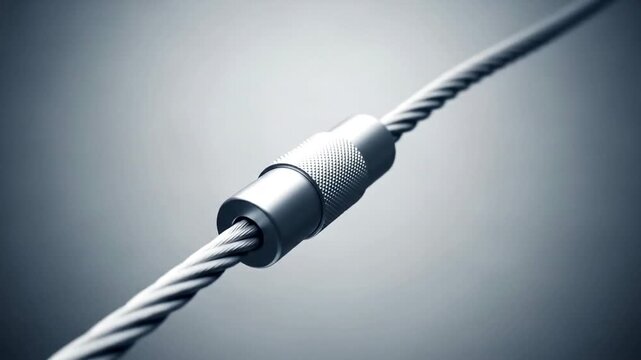 Steel Cable Connection - Close-Up of a Secure Wire Rope Joint.