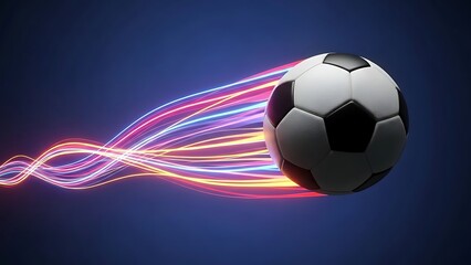 Naklejka premium Neon Motion Soccer Burst
