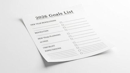 Obraz premium 2026 goals list new year planning checklist blank paper