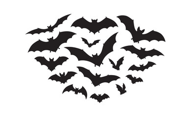 Fototapeta premium Flying Bat Silhouette Flock
