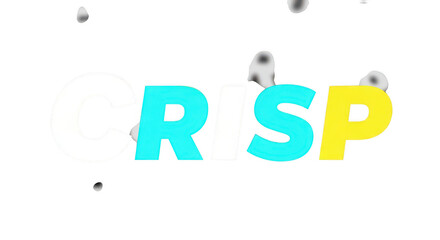 Colorful letters r and sp with abstract dark spots, isolated on transparent background
