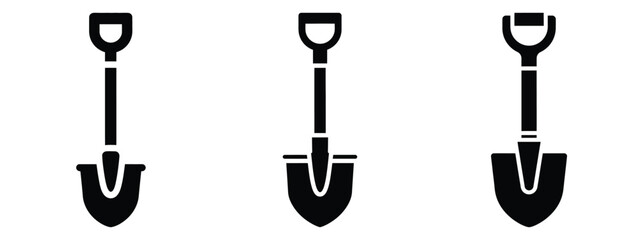farm shovel silhouette icon set. agriculture, plant-based lifestyle symbols © SreeAtul