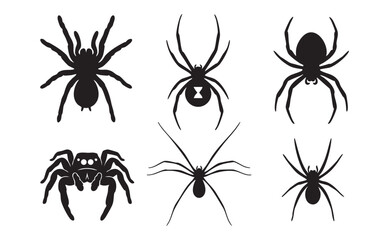 Spider Arachnid Insect Silhouette Horror Set