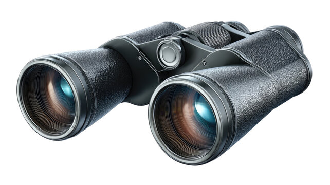 black binoculars isolated on white