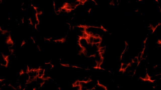 Dark surface with bright red cracklike formations, ideal for backgrounds or abstract concepts in design projects or digital art.