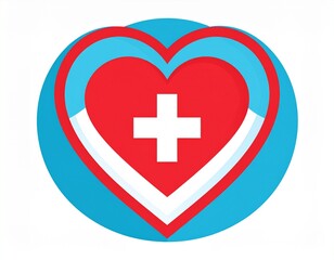 Obraz premium Simple Heart Health Medical Vector Illustration