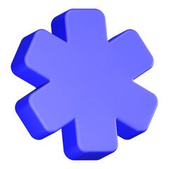 Obraz premium asterisk icon 3d rendering blue color