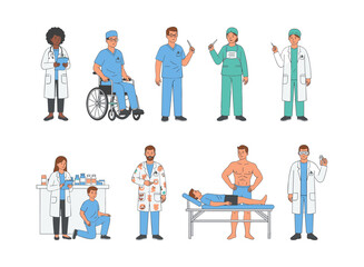 Healthcare professionals working in a medical environment