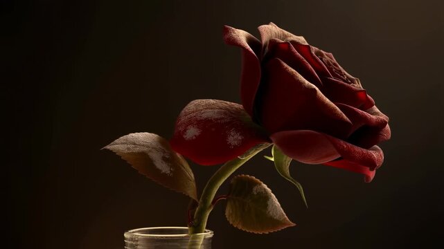 Timelapse of rose wilting: beauty to decay in nature
