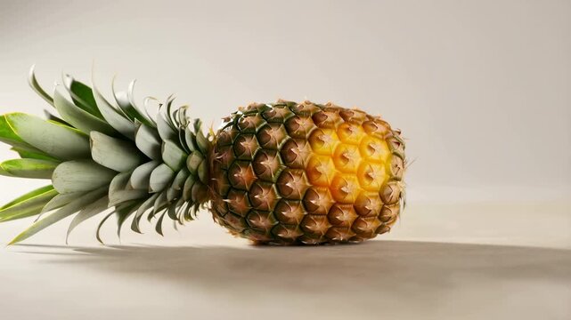 Timelapse of fresh pineapple aging and color transition over time