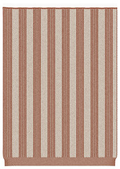 A simple stripe pattern on a textured fabric in beige and terracotta color isolated on transparent background