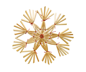 Star Decoration isolated on transparent background. Snowflake Christmas decorations