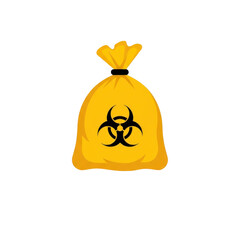 Yellow biohazard bag