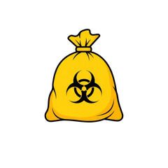 Yellow biohazard waste bag