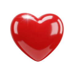 Red Heart Shape Love Symbol Isolated on White Background