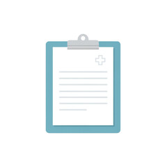 Medical report on clipboard