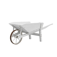 White wooden garden wheelbarrow