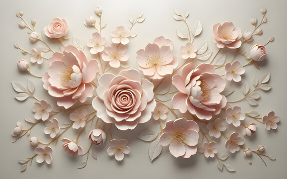 elegant blush pink 3d floral arangement