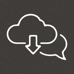 Cloud Communication and Data Download Icon Cloud-Based Data Transfer and Chat Vector