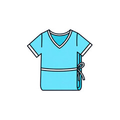 Blue scrub top with tie